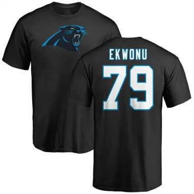 Black Men's Ikem Ekwonu Carolina Panthers Logo T-Shirt -