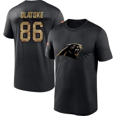 Black Men's Praise Olatoke Carolina Panthers 2020 Salute To Service Performance T-Shirt