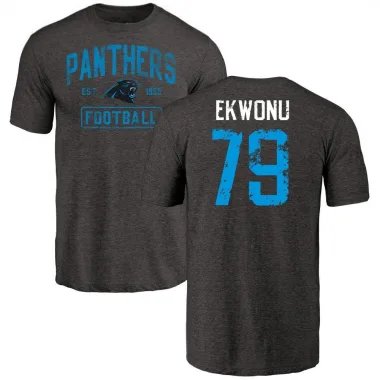 Black Youth Ikem Ekwonu Carolina Panthers Distressed T-Shirt