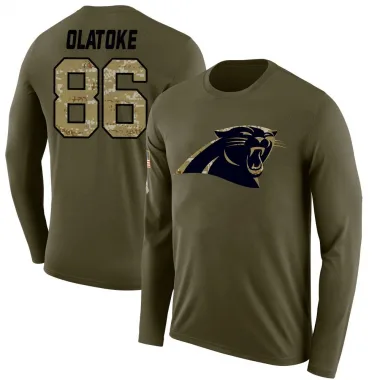 Olive Youth Praise Olatoke Carolina Panthers Salute to Service Sideline Long Sleeve T-Shirt